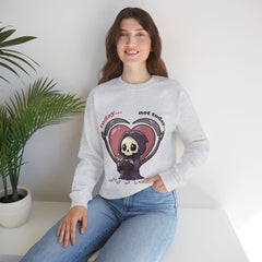 Funny Grim Reaper Today Not Today Daisy Plucking Crewneck Sweatshirt