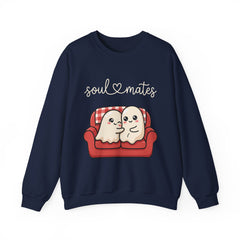 Cute Soul Mates Ghost Red Couch Retro Crewneck Sweatshirt