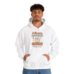 Halloween Loading Please Wait Cute Ghost Cat Purple Hoodie