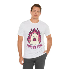 Funny Ghost This Is Fine Coffee Retro T-Shirt