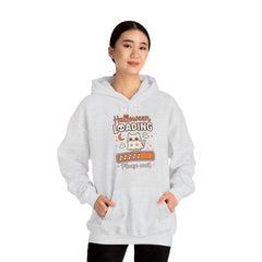 Halloween Loading Please Wait Cute Ghost Cat Purple Hoodie