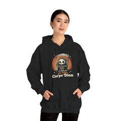Funny Grim Reaper Carpe Diem Seize The Day Retro Hoodie