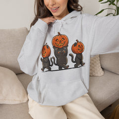 Cute Halloween Black Cats Pumpkin Helmet Hoodie