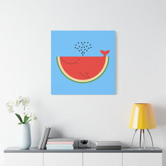 WhaleMelon Funny Whale Watermelon Canvas