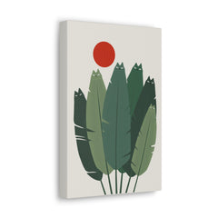 Banana Leaves Cat Canvas