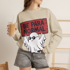 Funny Retro Halloween Ghost Be Para Normal Crewneck Sweatshirt