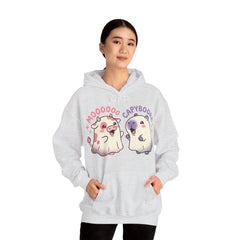 Funny Capyboora and Cow Ghost Retro Halloween Hoodie