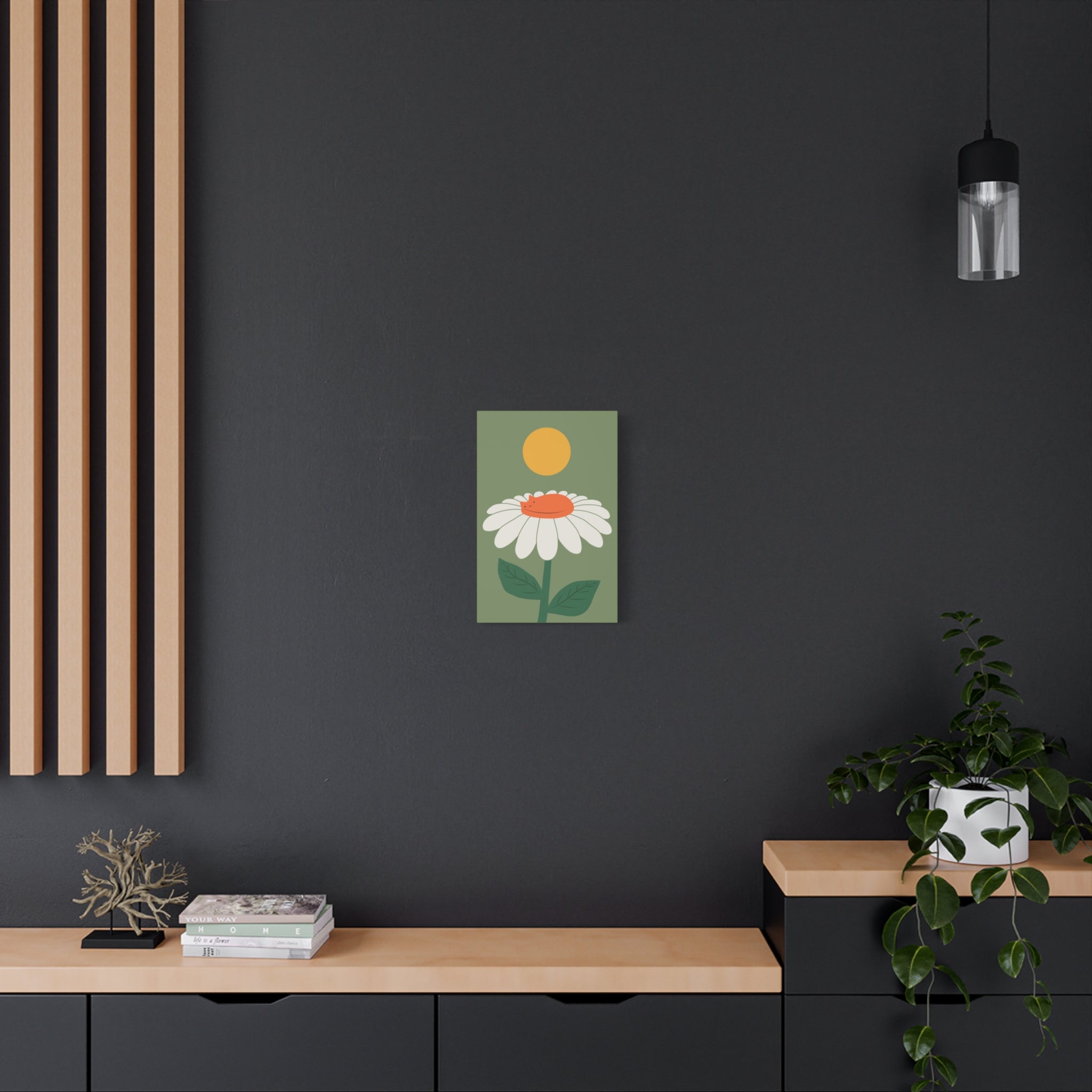 Cat and Plant Afternoon Nap Canvas