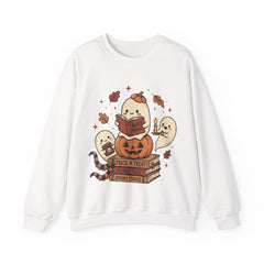 Cute Spooky Book Club Ghost Halloween Retro Crewneck Sweatshirt