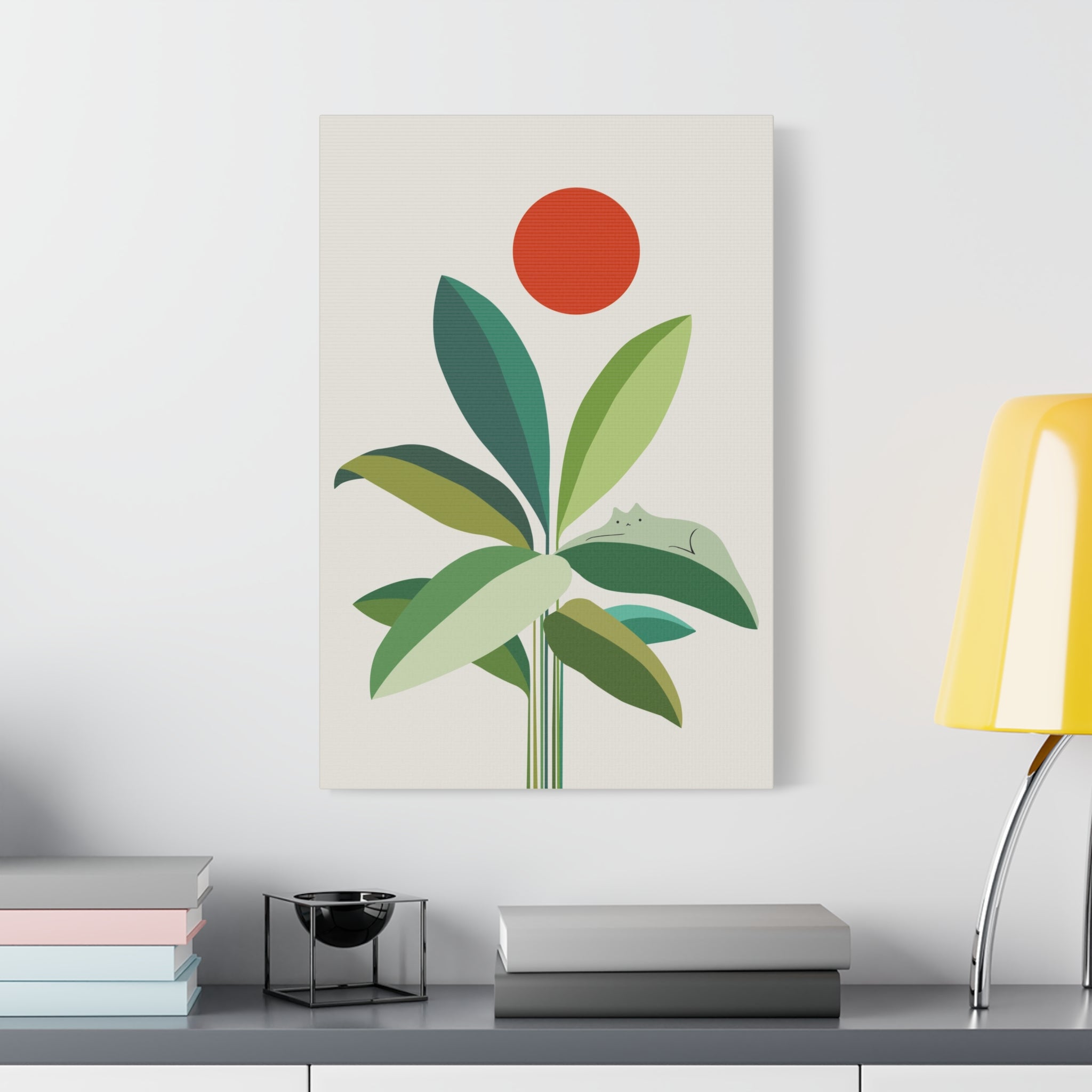 Banana Leaves Cat 2 Canvas