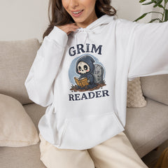 Funny Grim Reader Book Worm Retro Halloween Hoodie