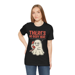 Funny Ghost There's No Body Here Phone Retro T-Shirt