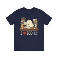 Funny Ghost Book Club I Love Books Retro T-Shirt