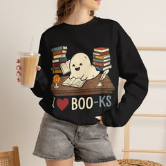 Funny Ghost Book Club I Love Books Retro Crewneck Sweatshirt