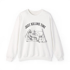 Funny Grim Reaper Just Killing Time Smartphone Crewneck Sweatshirt