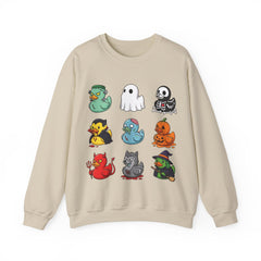 Cute Spooky Rubber Ducky Halloween Mascot Crewneck Sweatshirt