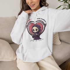 Funny Grim Reaper Today Not Today Daisy Plucking Hoodie
