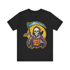 Funny Grim Reaper I Love My Work Coffee Retro T-Shirt