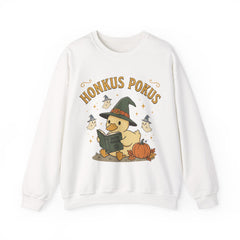 Honkus Pokus Funny Witch Duck Retro Halloween Crewneck Sweatshirt