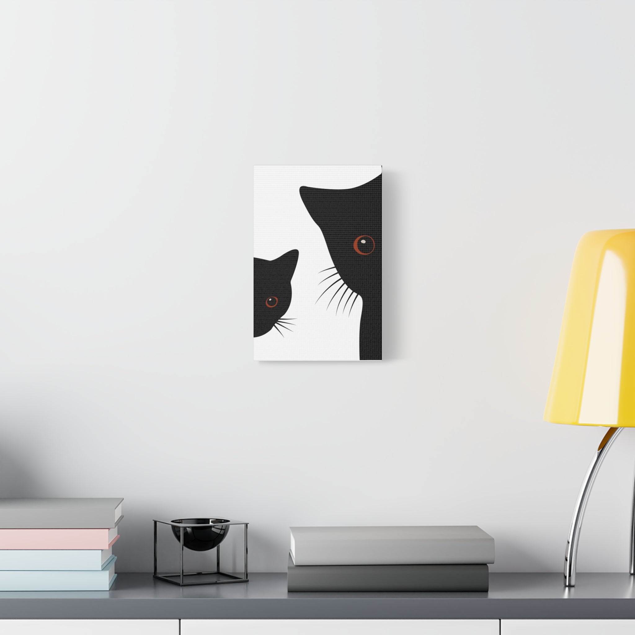 Abstract Boho Black Cats Canvas