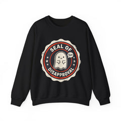 Funny Ghost Seal Of Disapproval Retro Badge Crewneck Sweatshirt