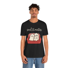 Cute Soul Mates Ghost Red Couch Retro T-Shirt