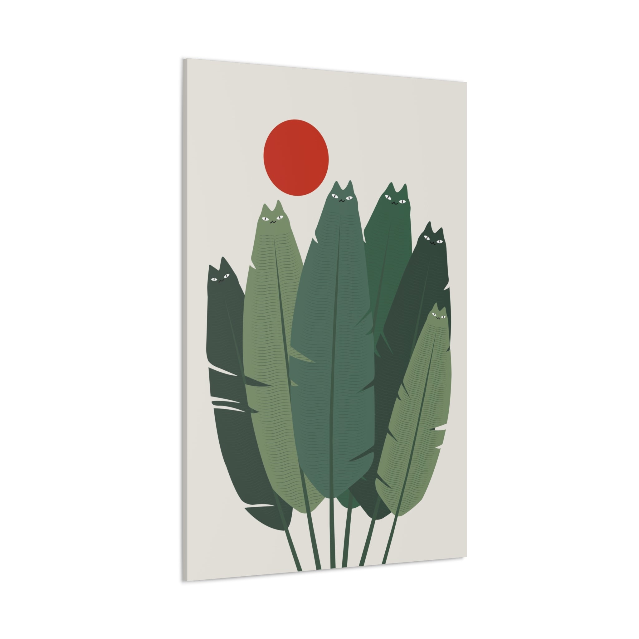 Banana Leaves Cat Canvas