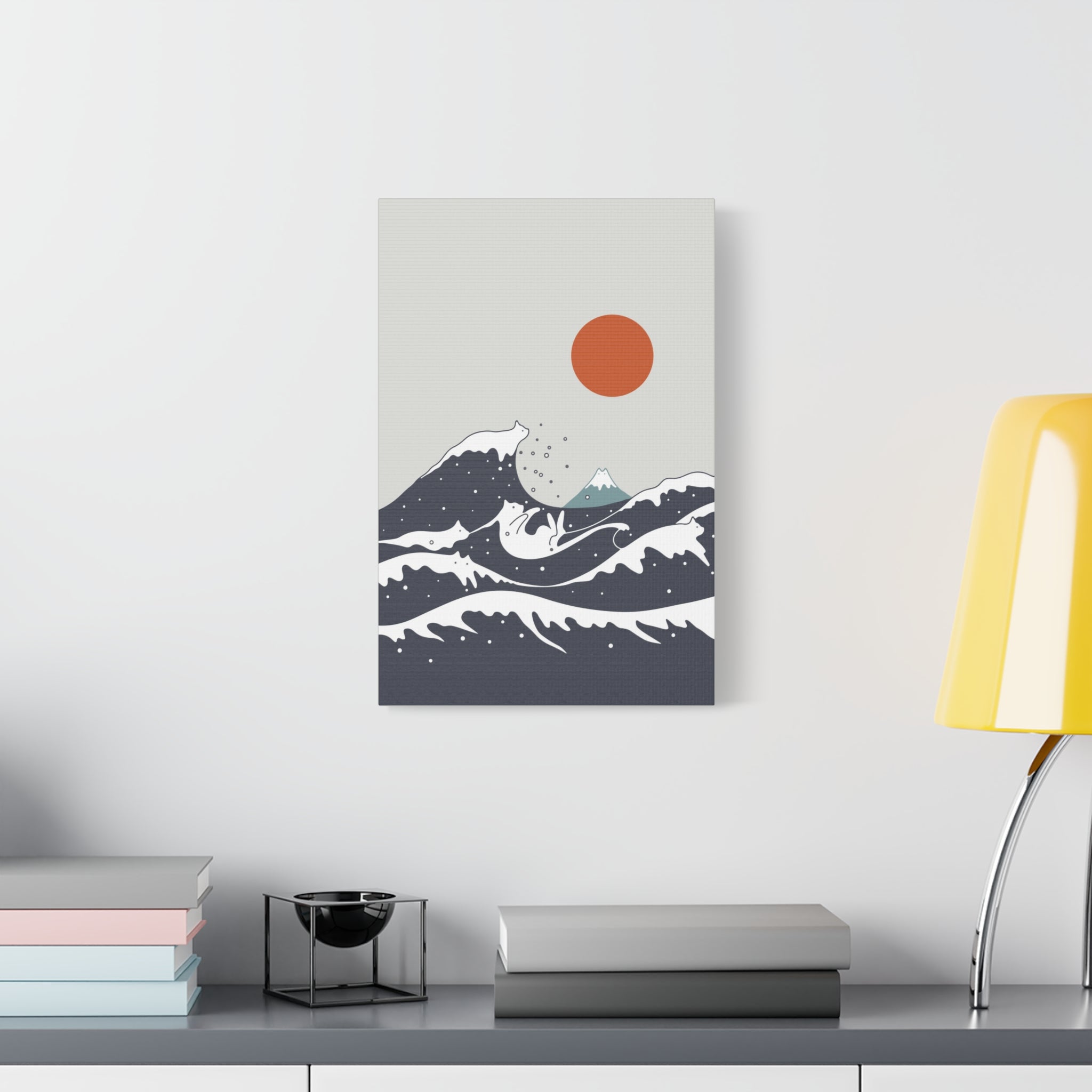 Great Wave of Kanagawa Cats Canvas