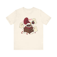 Funny Ghost Record Player Vinyl Gramophone Retro T-Shirt