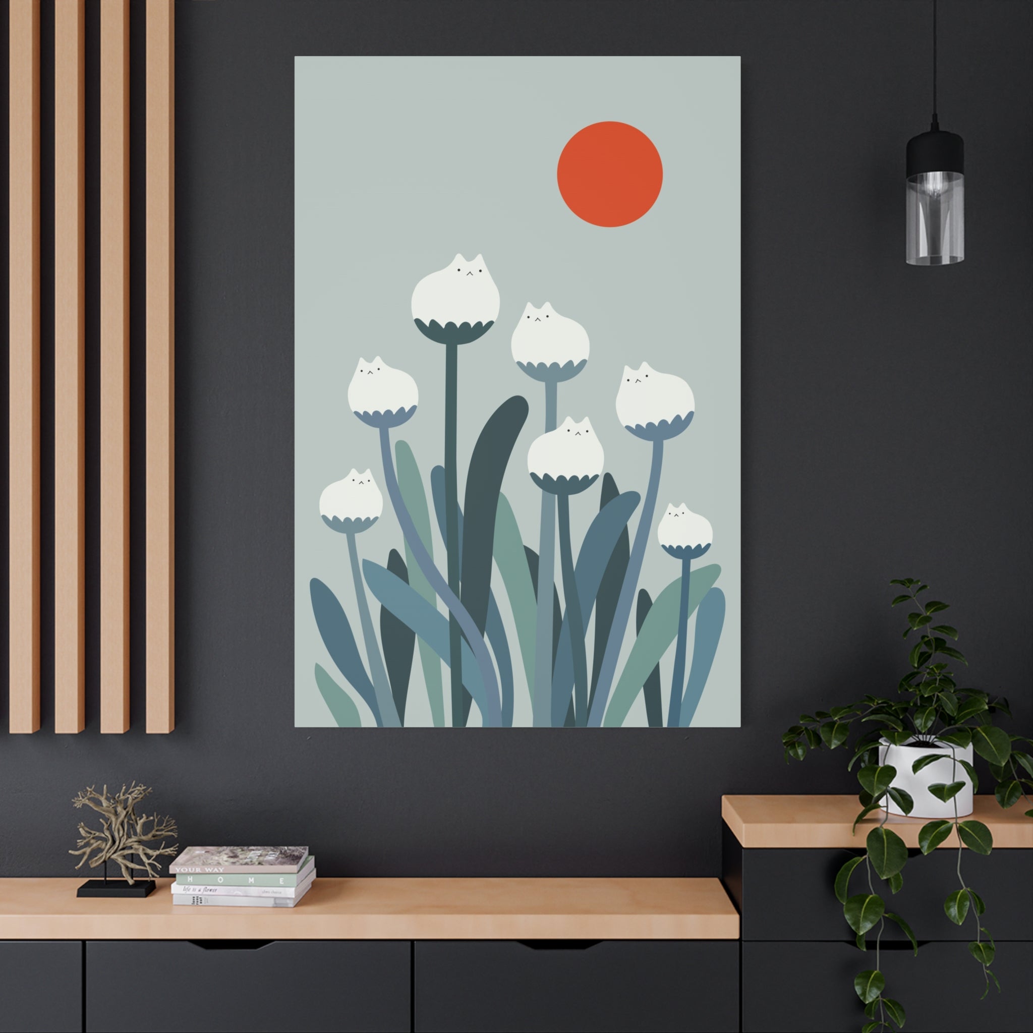 Cat and Plant 36 Canvas