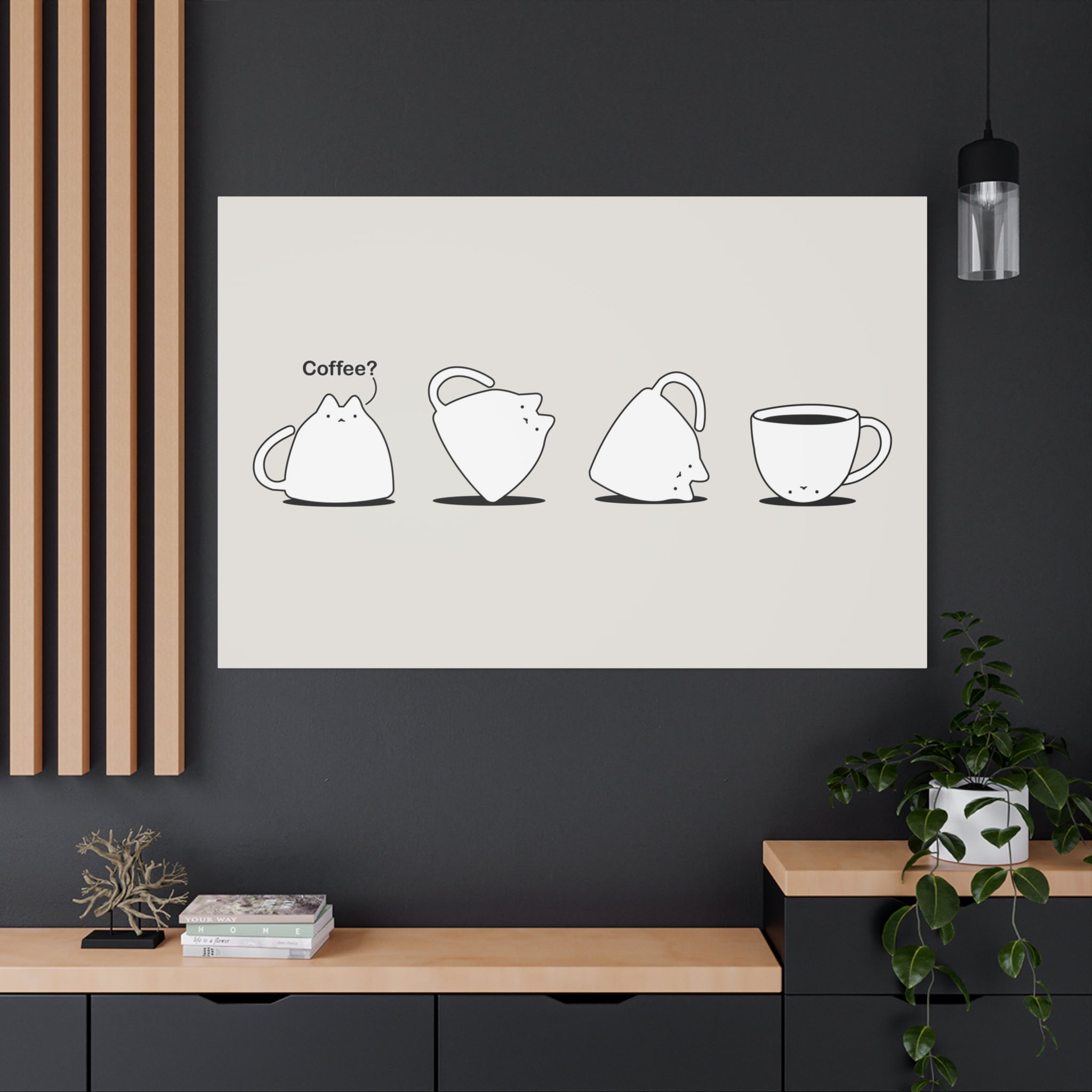 Cat Coffee Canvas