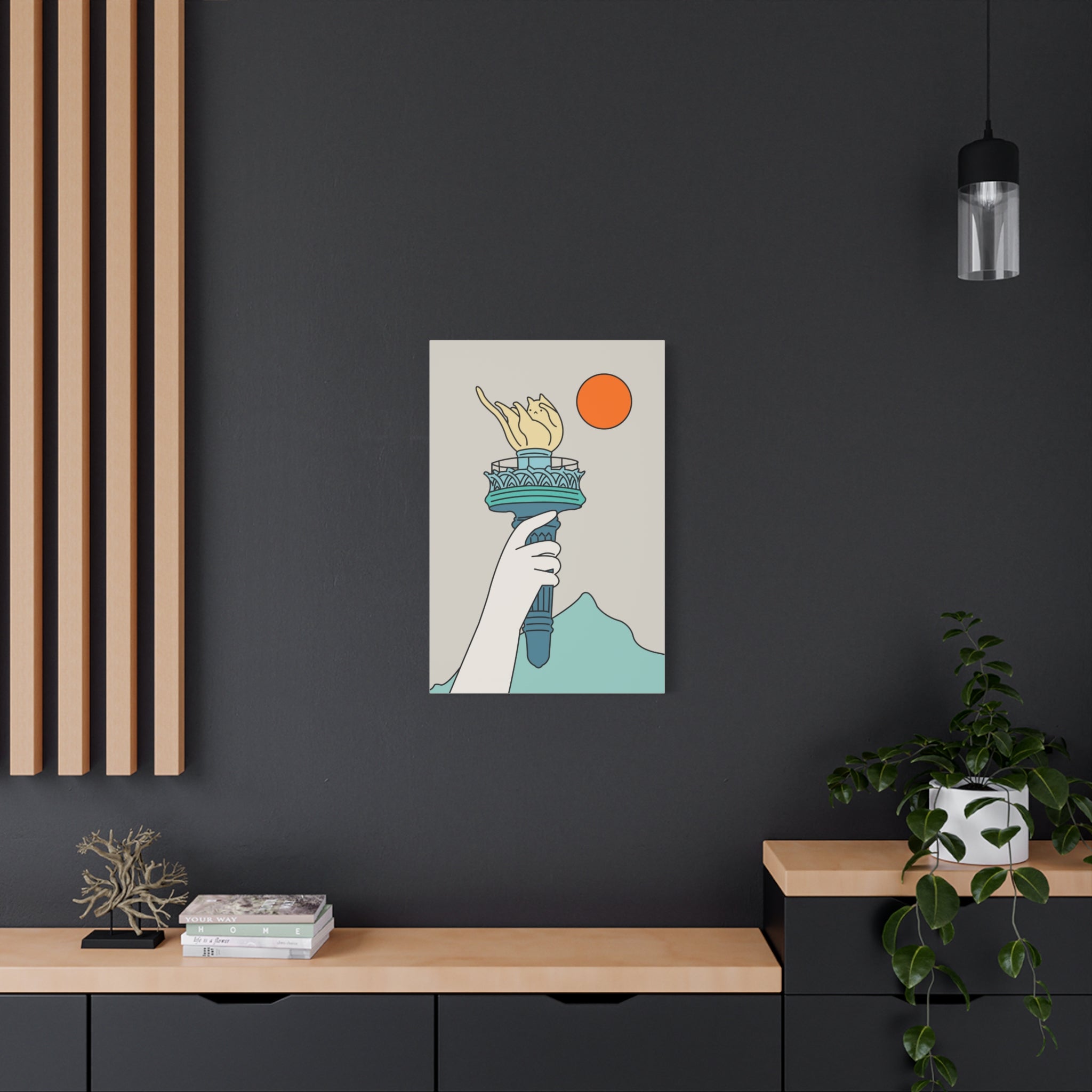 Cat Statue of Liberty Canvas