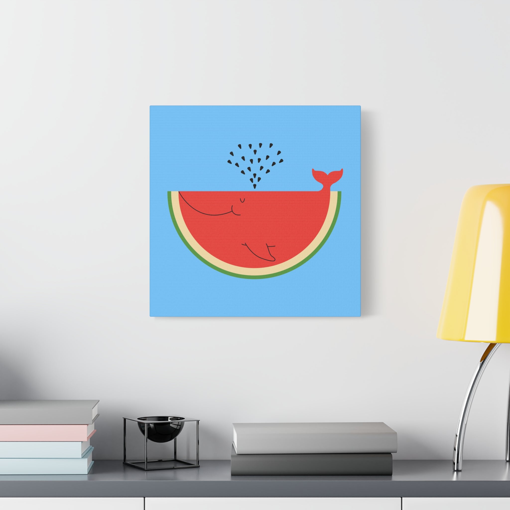 WhaleMelon Funny Whale Watermelon Canvas