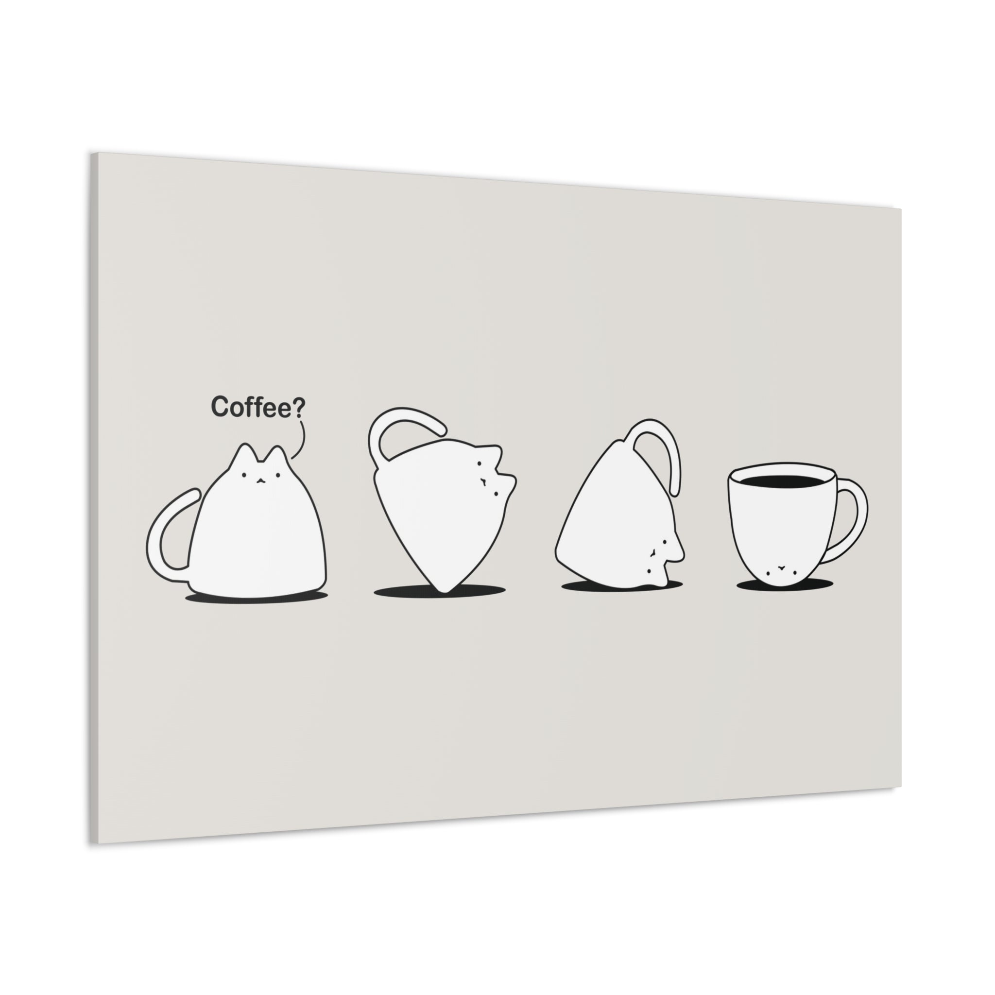 Cat Coffee Canvas