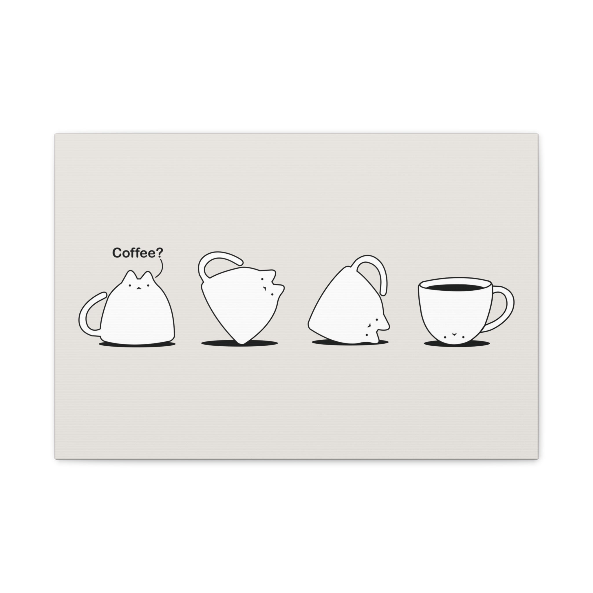 Cat Coffee Canvas