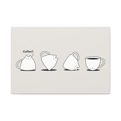Cat Coffee Canvas