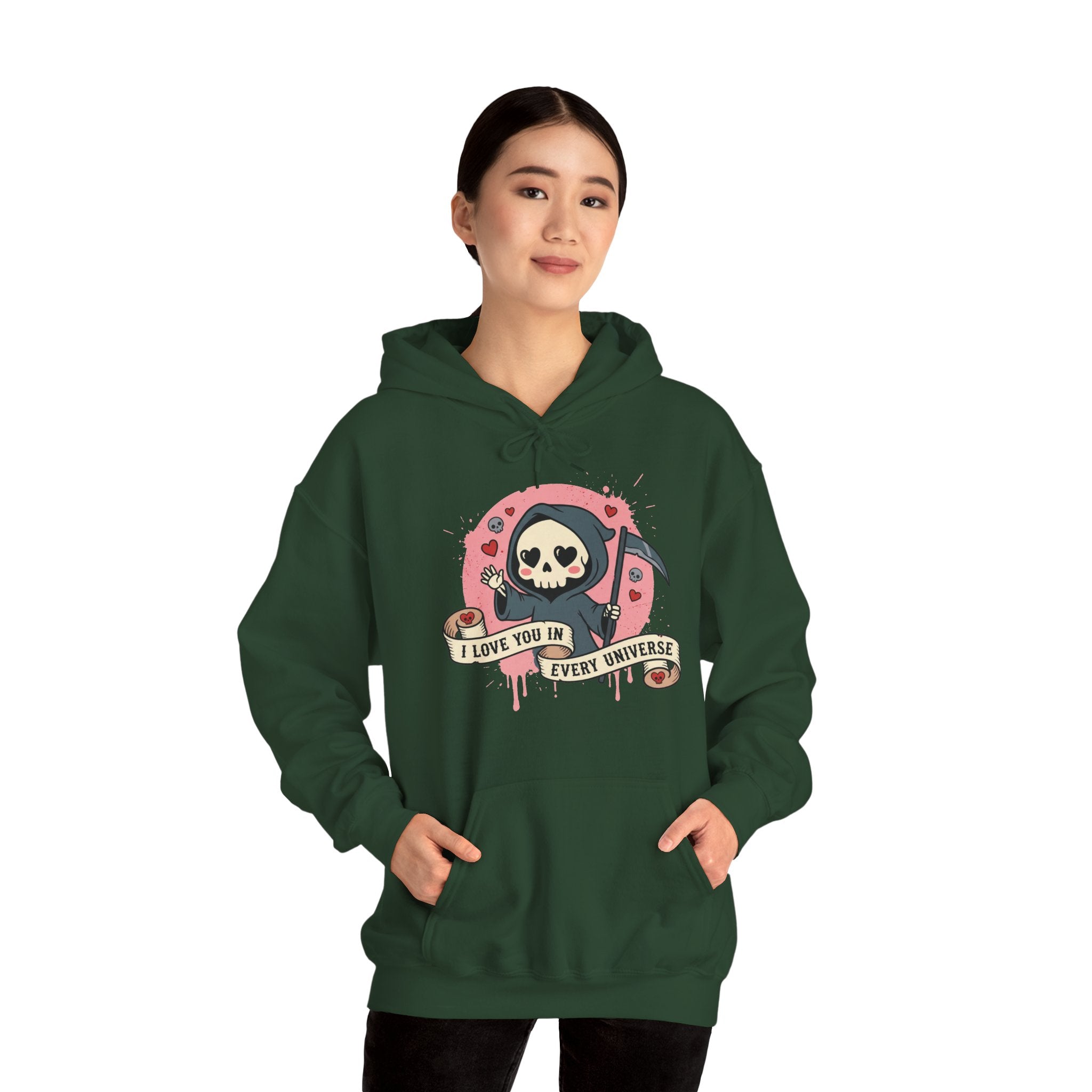 Funny Grim Reaper I Love You In Every Universe Retro Hoodie