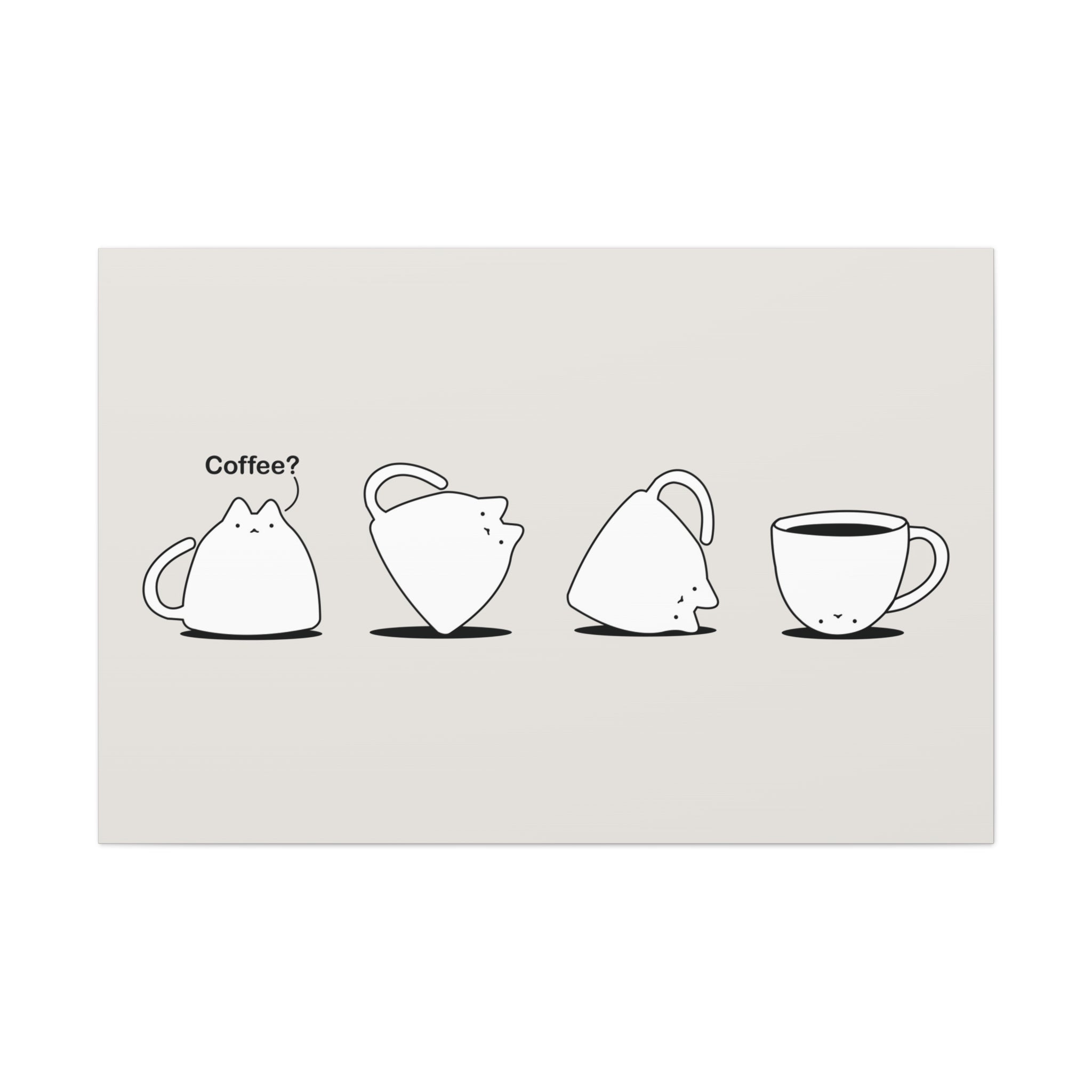 Cat Coffee Canvas