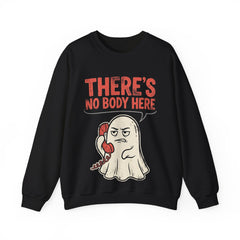 Funny Ghost There's No Body Here Phone Retro Crewneck Sweatshirt