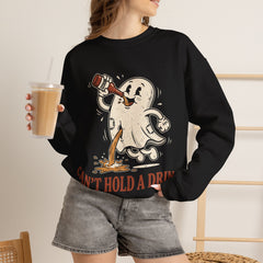 Funny Ghost Beer Can't Hold A Drink Vintage Crewneck Sweatshirt