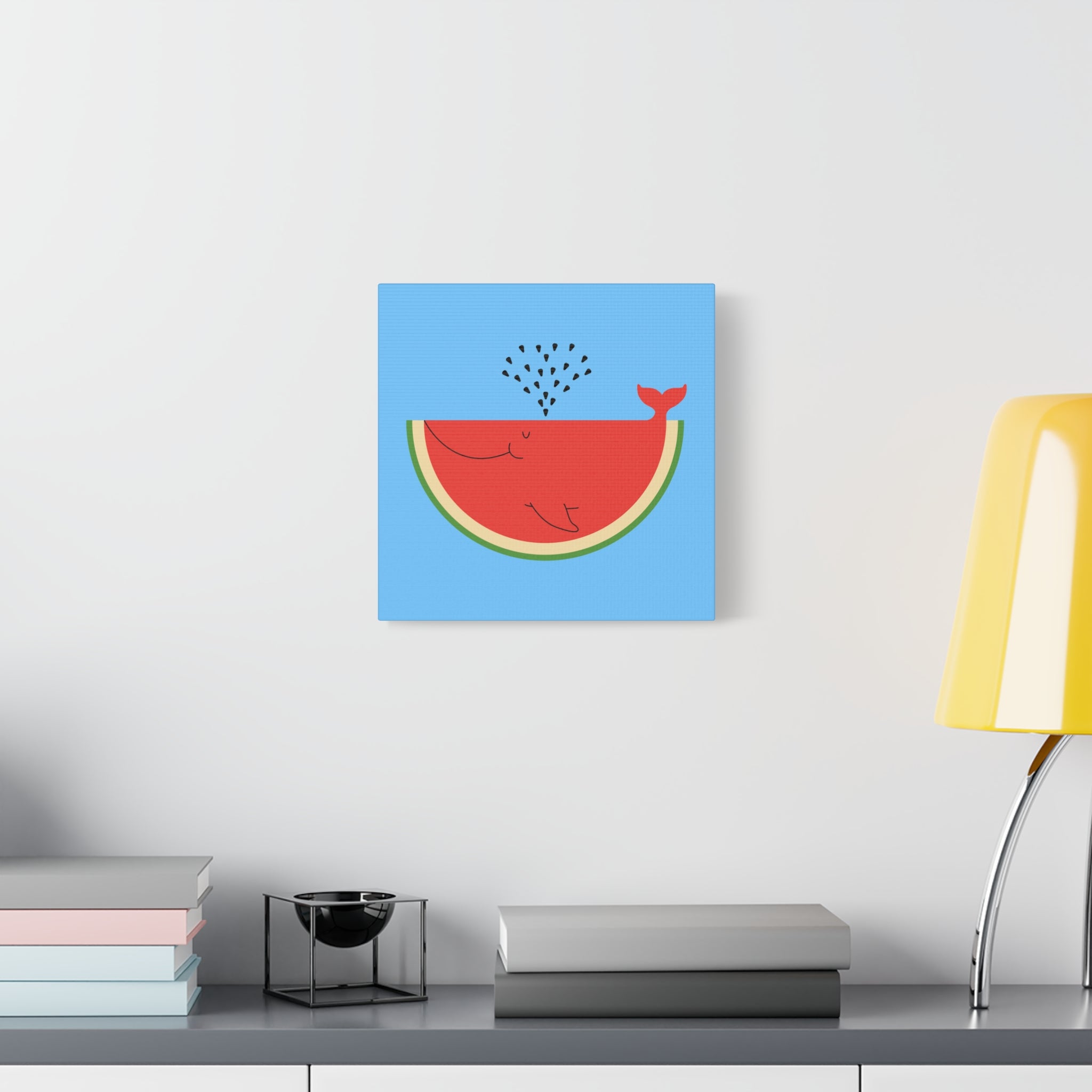 WhaleMelon Funny Whale Watermelon Canvas