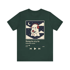 Funny Sad Ghost Song To Cry To Retro Music Player T-Shirt