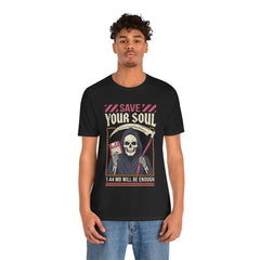 Funny Grim Reaper Floppy Disk Save Your Soul T-Shirt
