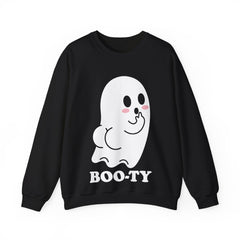 BOOty Cute Kawaii Cheeky Ghost Halloween Vector Art Crewneck Sweatshirt