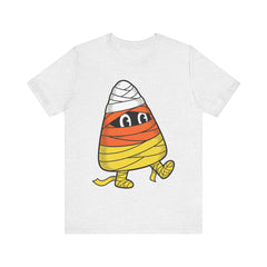Funny Halloween Candy Corn Mummy Creeping Graphic T-Shirt