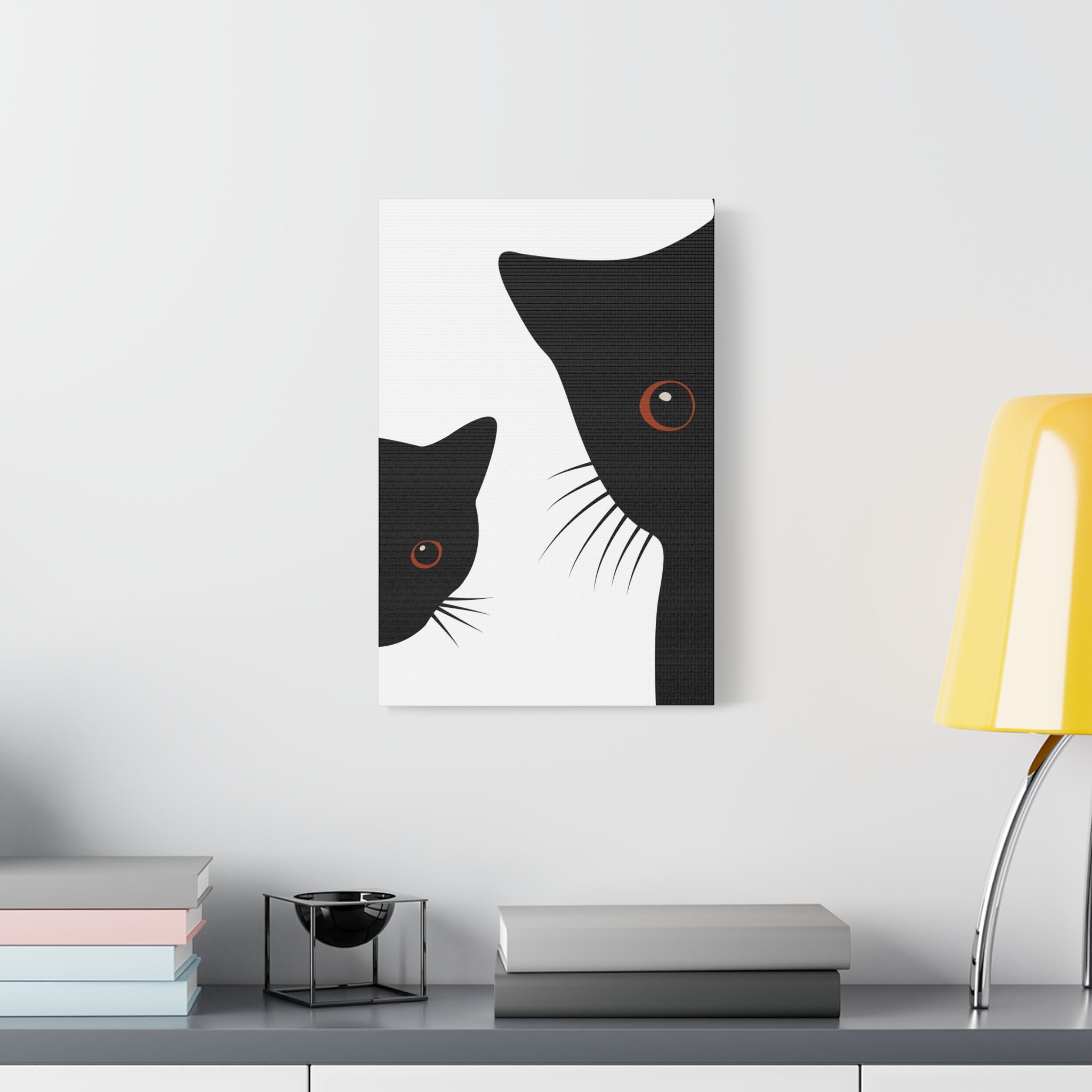 Abstract Boho Black Cats Canvas