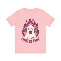 Funny Ghost This Is Fine Coffee Retro T-Shirt