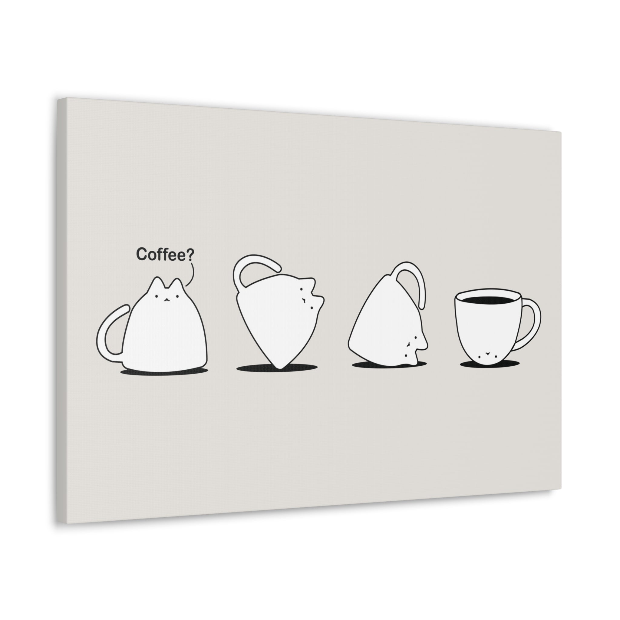 Cat Coffee Canvas