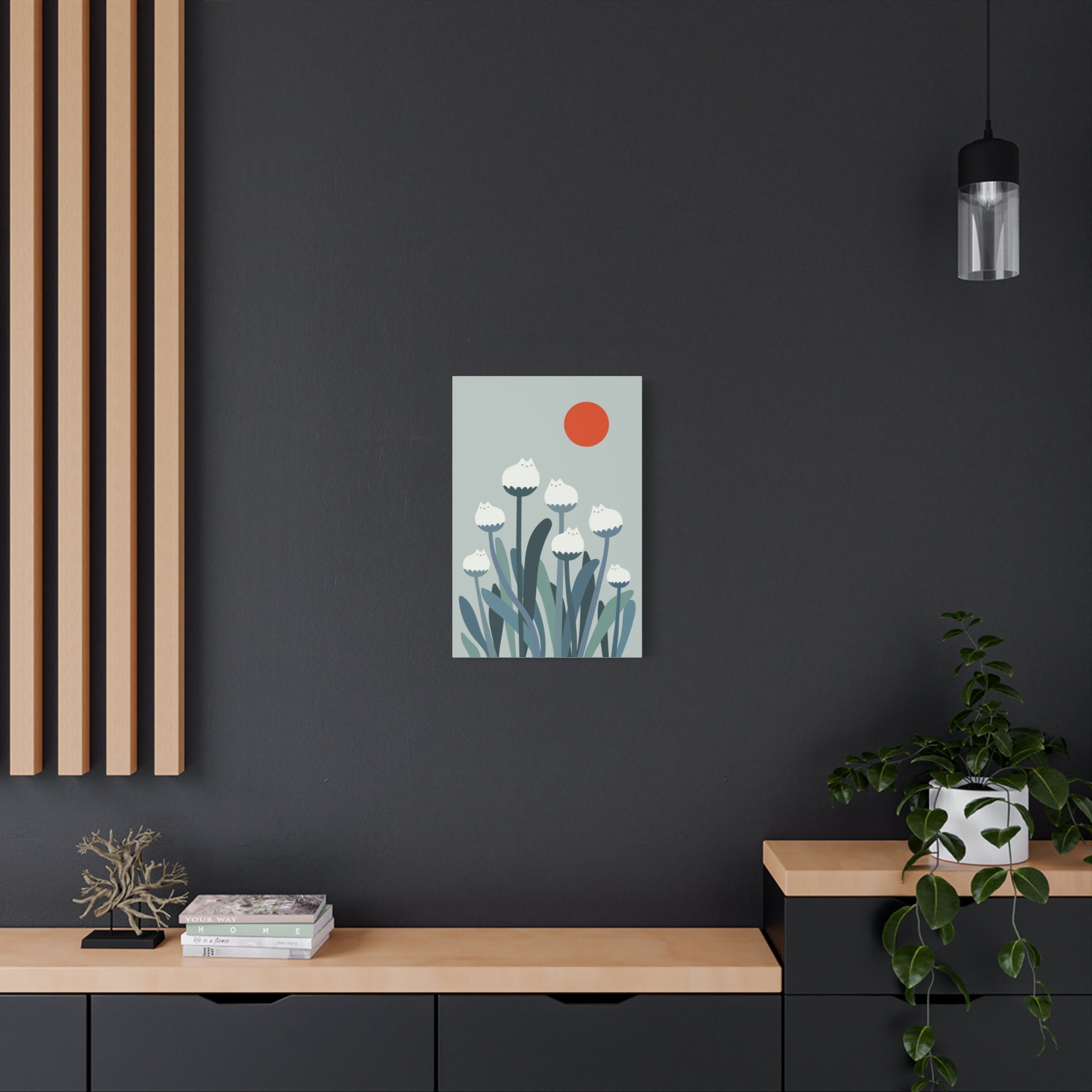 Cat and Plant 36 Canvas