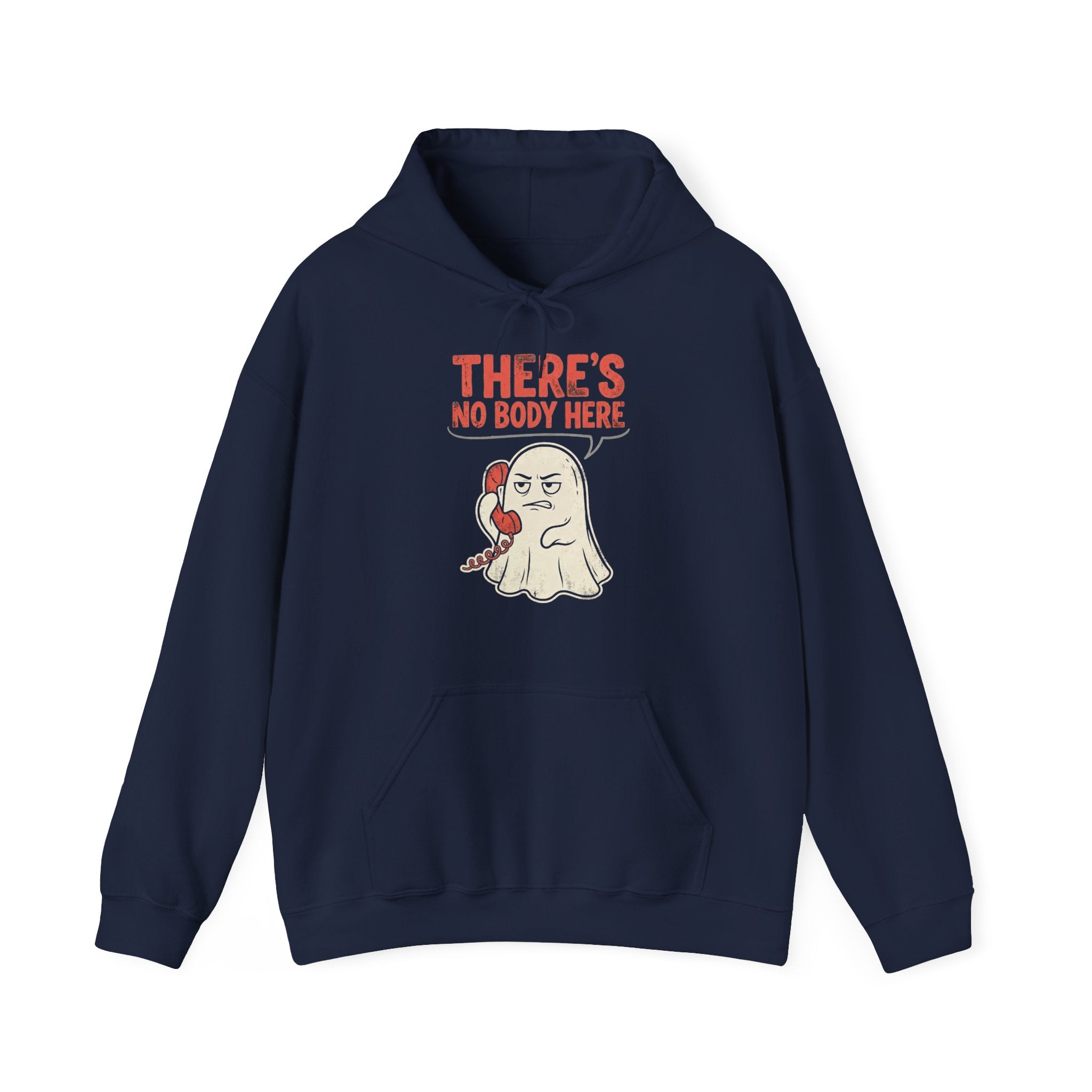 Funny Ghost There's No Body Here Phone Retro Hoodie